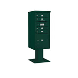 3400 Horizontal Series 4-Compartment 1-Parcel Locker Pedestal Mount Mailbox - Super Arbor