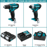 12-Volt MAX CXT Lithium-Ion Cordless 3/8 in. Drill and Impact Driver Combo Kit with (2) 1.5Ah Batteries Charger and Bag - Super Arbor