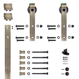 Soft Close Hook Strap Antique Brass Rolling Barn Door Hardware Kit with 2-3/4 in. Wheel - Super Arbor
