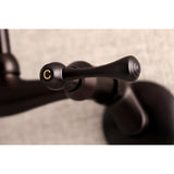 Adjustable Center 2-Handle Wall-Mount Laundry Faucet in Oil Rubbed Bronze - Super Arbor