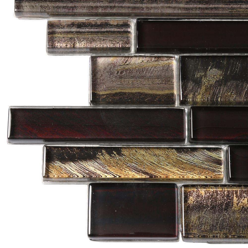 MSI Artista Interlocking 12 in. x 12 in. x 8 mm Glossy Glass Mesh-Mounted Mosaic Wall Tile (10 sq. ft. / case)