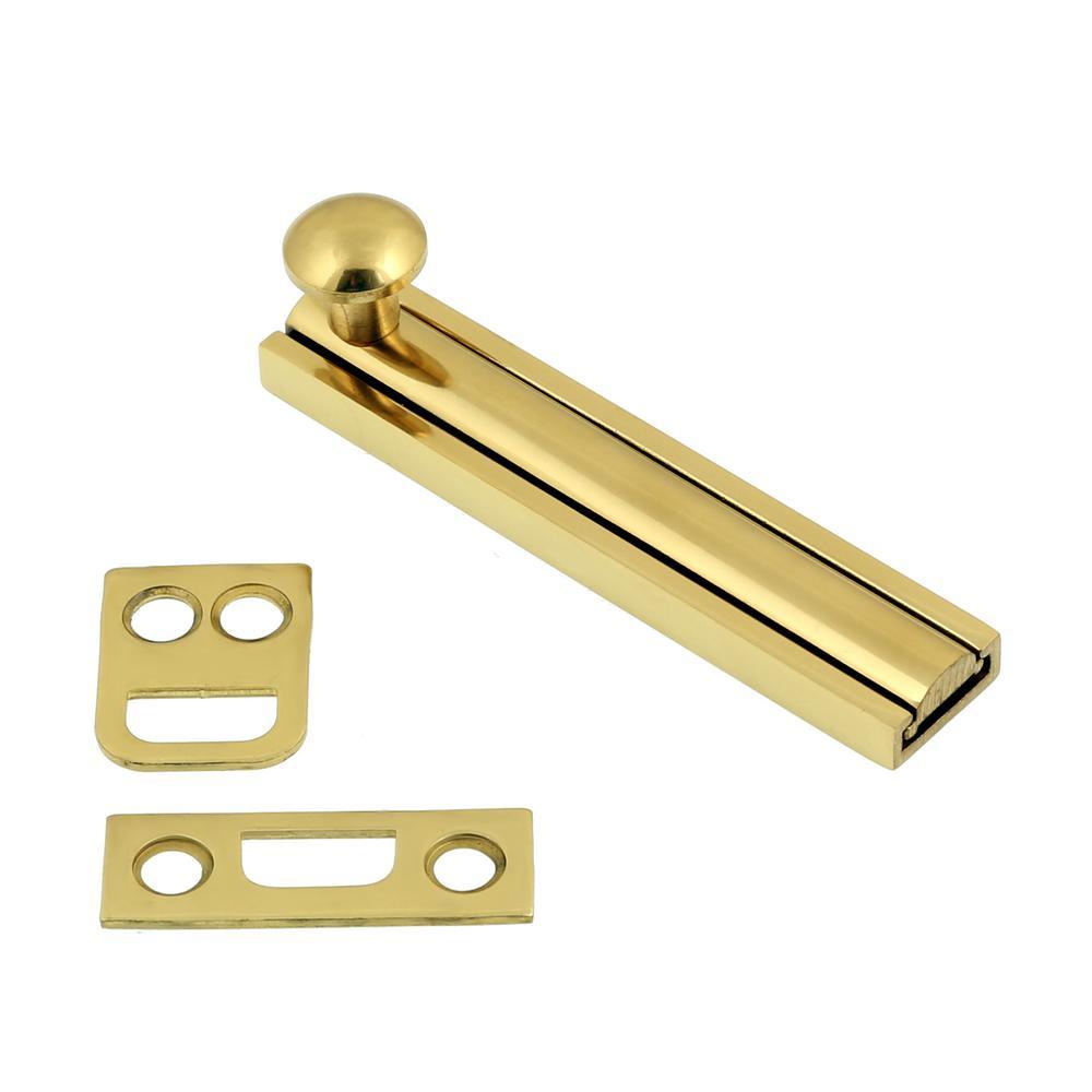 3 in. Solid Brass Antique Brass Surface Bolt - Super Arbor