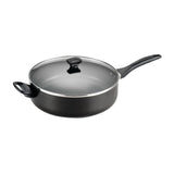 Dishwasher Safe 12 in. Aluminum Nonstick Skillet in Black with Glass Lid