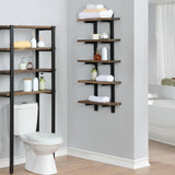 Pomona 20 in. W Wall Mounted 5-Tier Bath Shelf with Metal Frame and Solid Wood - Super Arbor