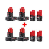 M12 12-Volt Lithium-Ion Compact and Extended Capacity Battery Combo with Four 2.0 Ah and Four 4.0 Ah Batteries - Super Arbor