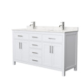Beckett 72 in. W x 22 in. D Double Bath Vanity in White with Cultured Marble Vanity Top in Carrara with White Basins - Super Arbor