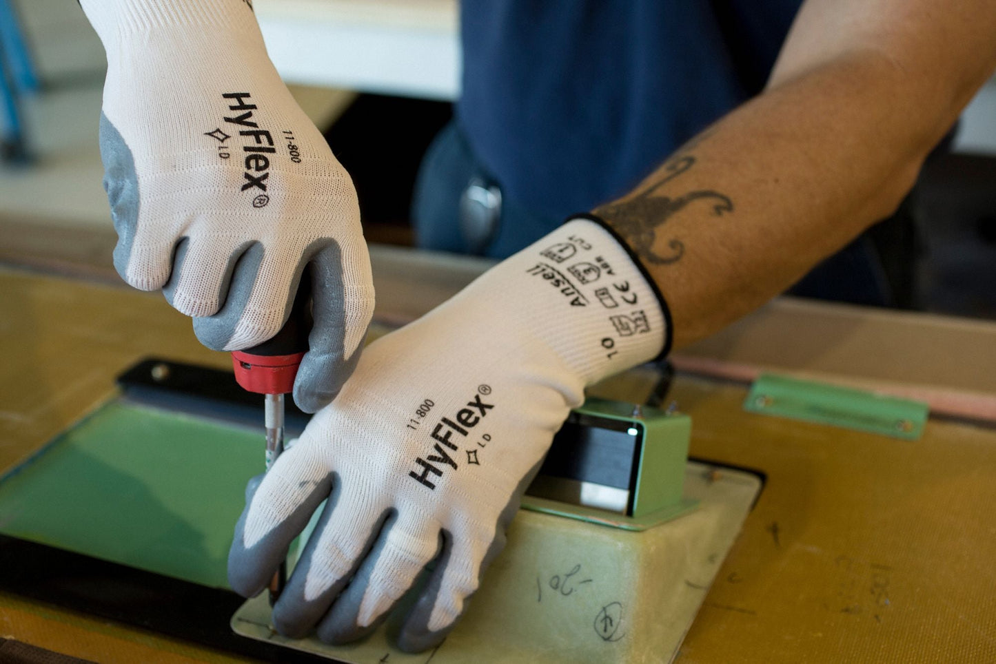 HYFLEX Coated Gloves - Foam Nitrile, Palm Dipped, ANSI Abrasion Level 3