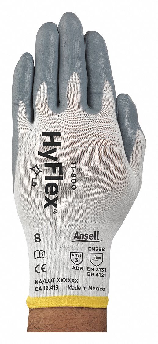 HYFLEX Foam Nitrile Coated Gloves, XS, Sandy, ANSI Level 3