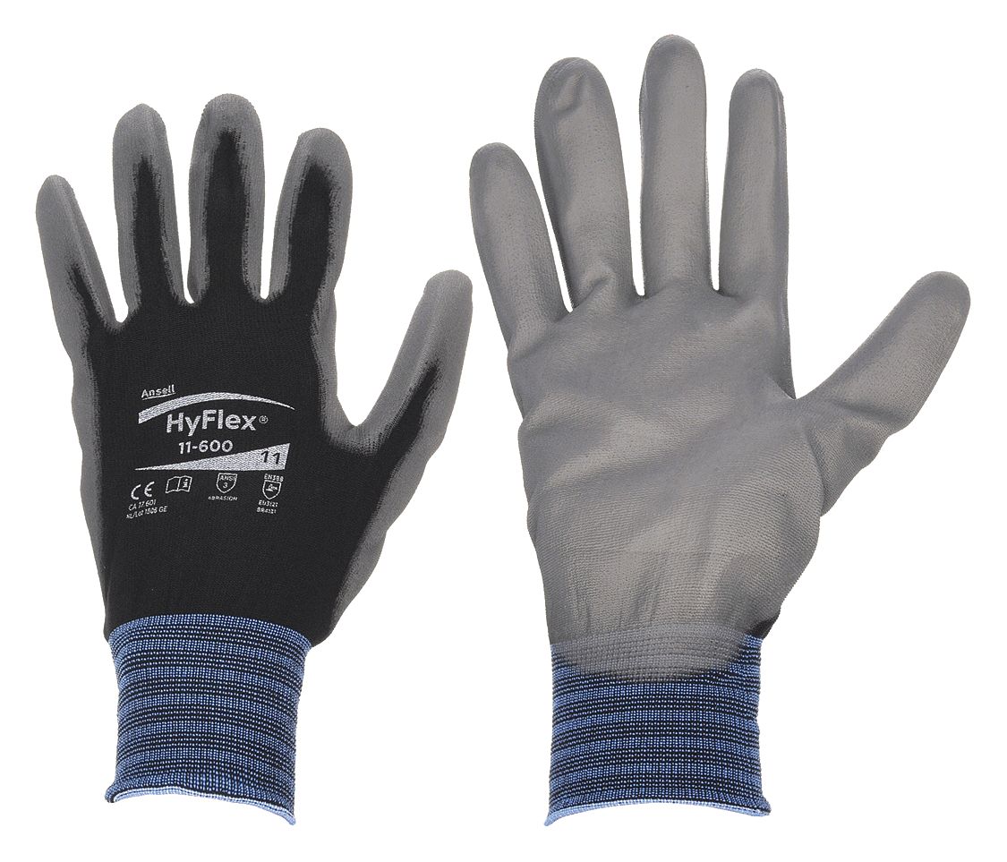 HYFLEX 11-600 Polyurethane Palm Dipped Gloves, Size L