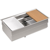 Prolific Workstation Undermount Stainless Steel 33 in. Single Bowl Kitchen Sink Kit with Accessories - Super Arbor