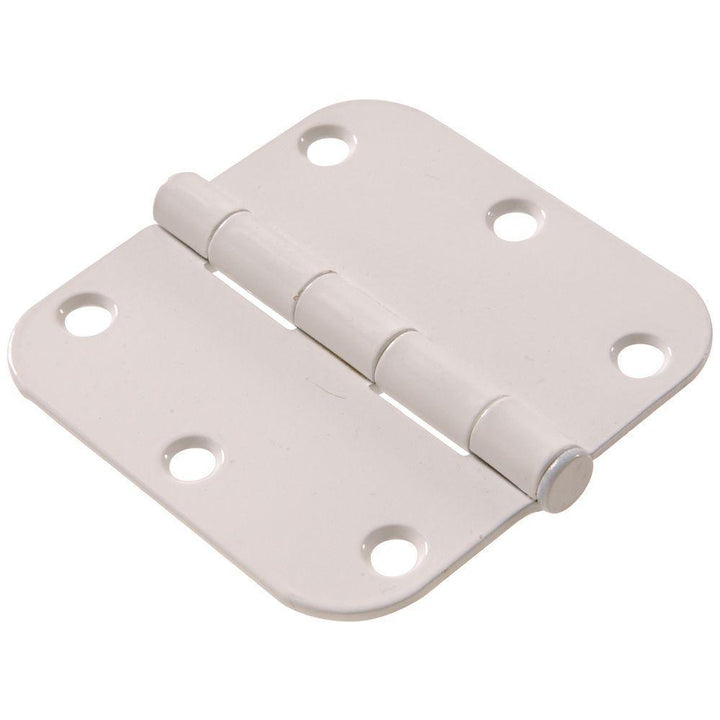 3-1/2 in. White Residential Door Hinge with 5/8 in. Round Corner Removable Pin Full Mortise (9-Pack) - Super Arbor