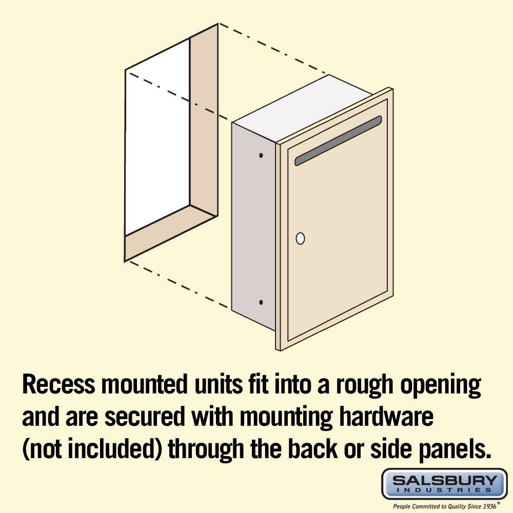 2260 Series Sandstone Slim Recessed-Mounted Private Letter Box with Commercial Lock - Super Arbor