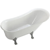 Jacqueline 5.7 ft. Acrylic Clawfoot Non-Whirlpool Bathtub in White - Super Arbor