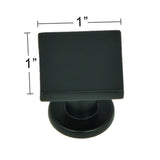 SoHo 1 in. Matte Black Square Cabinet Knob (10-Pack) - Super Arbor