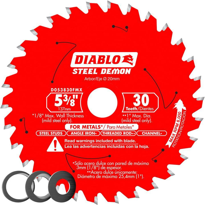 5-3/8 in. x 30-Teeth Metal Cutting Saw Blade with Bushings - Super Arbor