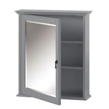 Newport 24 in. W x 28 in. H Framed Bathroom Medicine Cabinet in Pewter - Super Arbor