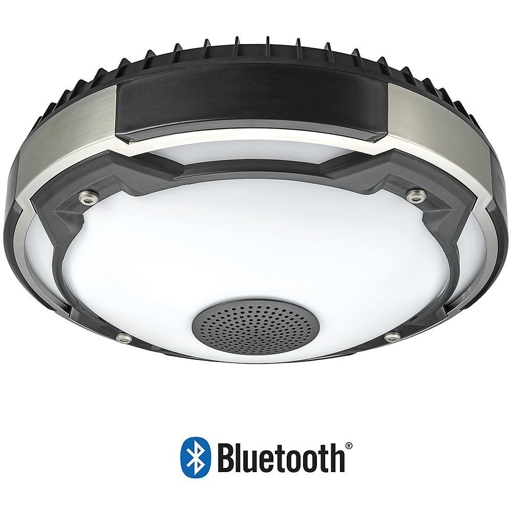 Spin Light 11 in. Heavy Duty LED Flush Mount Ceiling Light with Bluetooth Speaker 1000 Lumens 4000K Audio Range 33 ft. - Super Arbor