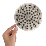 6-Spray 6 in. Single Wall Mount Low Flow Fixed Rain Shower Head in Brushed Nickel - Super Arbor