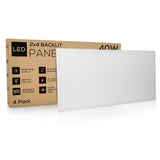 2 ft. x 4 ft. White Integrated LED Dimmable Back Lit Panel 5000K (4-Pack) - Super Arbor