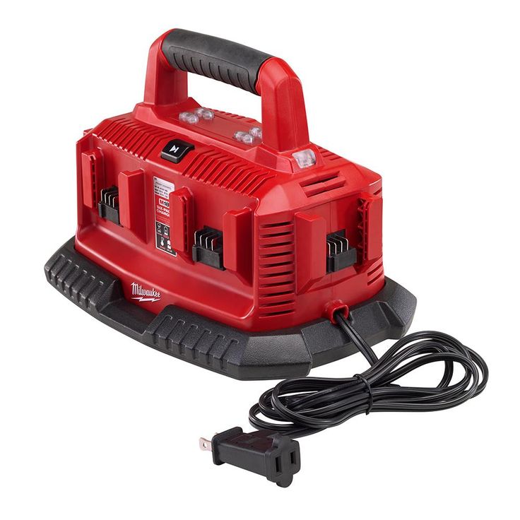 Milwaukee M18 FUEL 18-Volt Lithium-Ion Cordless Brushless String Trimmer with Attachment Capability with M18 6-Port BatteryCharger