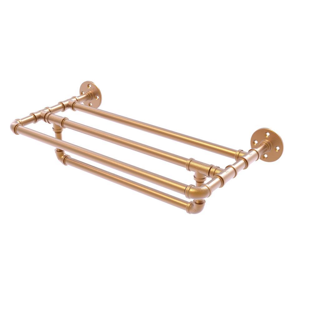 Pipeline Collection 36 in. Wall Mounted Towel Shelf with Towel Bar in Oil Rubbed Bronze - Super Arbor