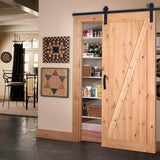 6 ft./72 in. Frosted Black Sliding Barn Door Hardware Track Kit for Single with Non-Routed Floor Guide - Super Arbor