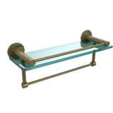 Fresno 16 in. L  x 5 in. H  x 5 in. W Clear Glass Bathroom Shelf with Vanity Rail and Towel Bar in Polished Chrome - Super Arbor