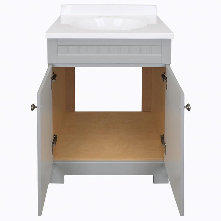 Style Selections Ellenbee 24-in Gray Single Sink Bathroom Vanity with White Cultured Marble Top