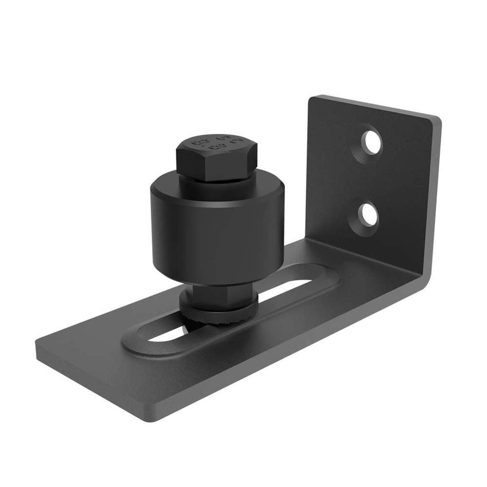 3.66 in. Black Steel Adjustable Heavy-Duty Sliding Barn Door Floor Guide Hardware (2-Pack) (Model 3) - Super Arbor