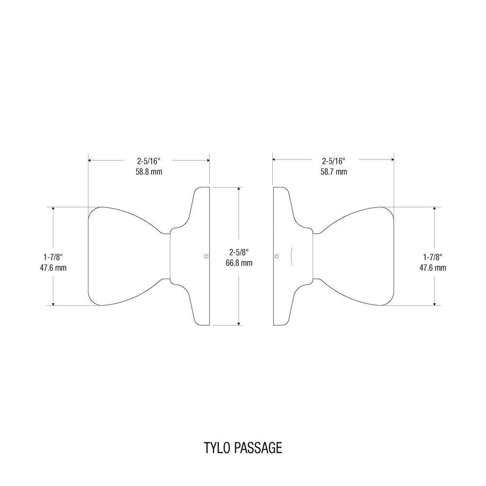 Tylo Satin Chrome Hall/Closet Door Knob - Super Arbor