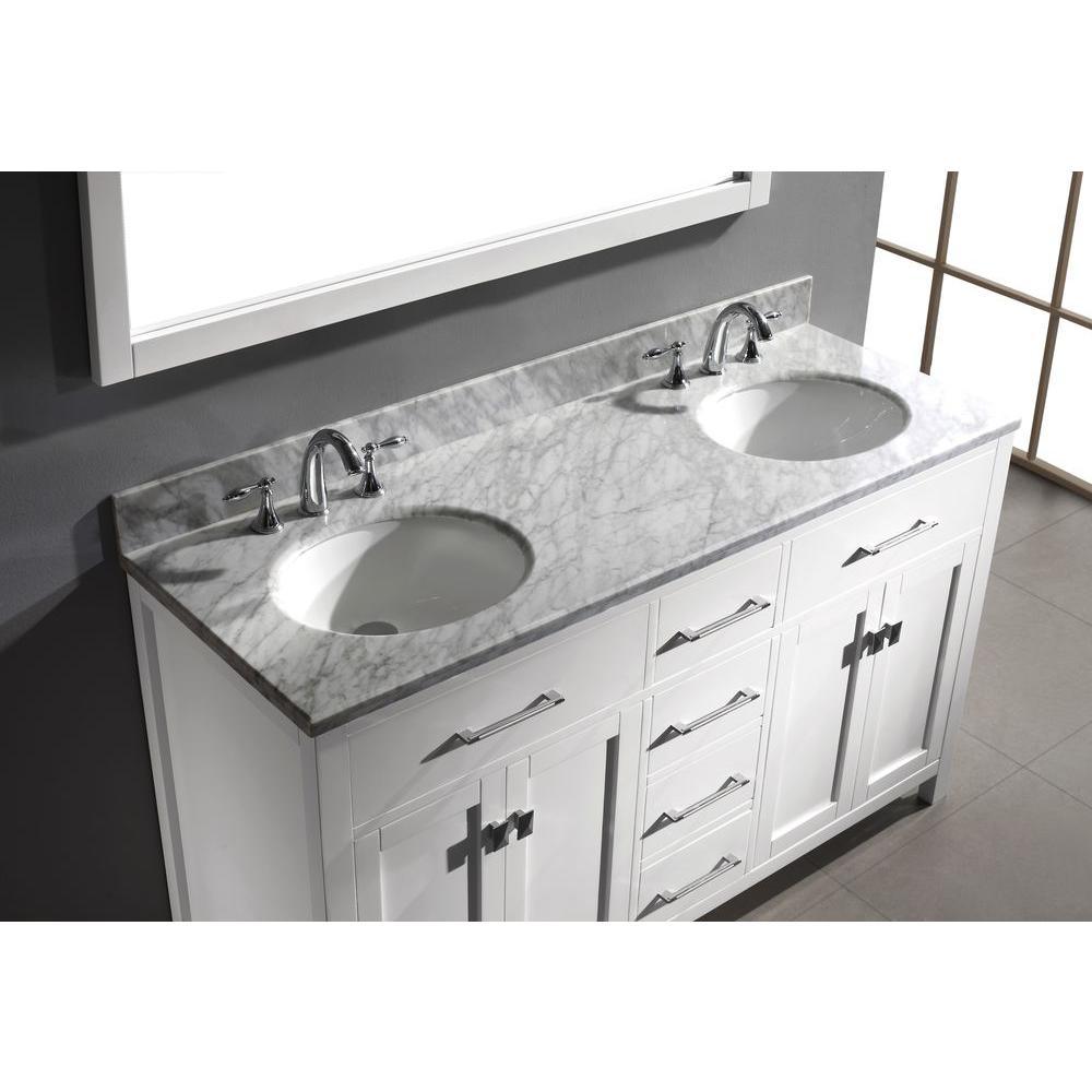 Caroline 60 in. W Bath Vanity Cabinet Only in White - Super Arbor