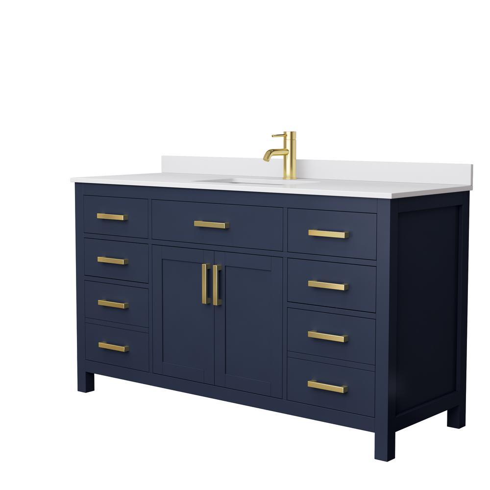 Beckett 42 in. W x 22 in. D Single Vanity in White with Cultured Marble Vanity Top in White with White Basin - Super Arbor
