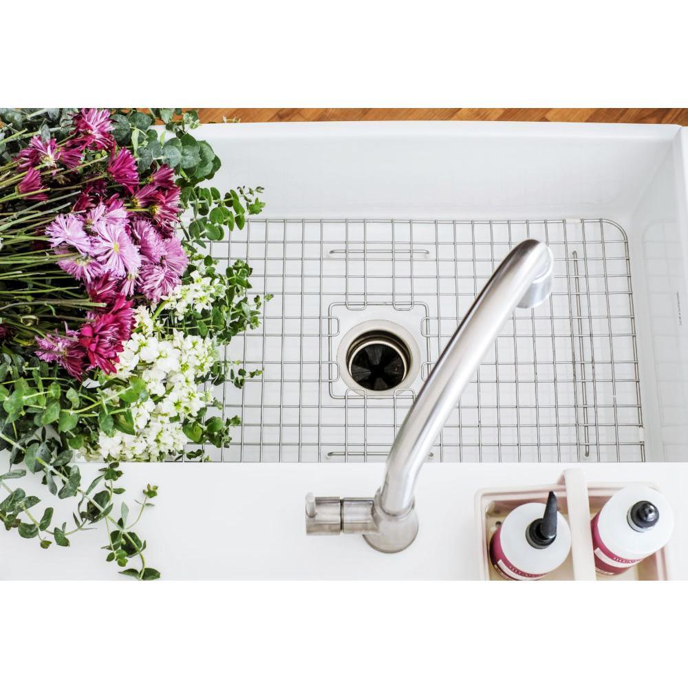 Bradstreet II Farmhouse Fireclay 30 in. Single Bowl Kitchen Sink with Strainer Drain in Crisp White - Super Arbor