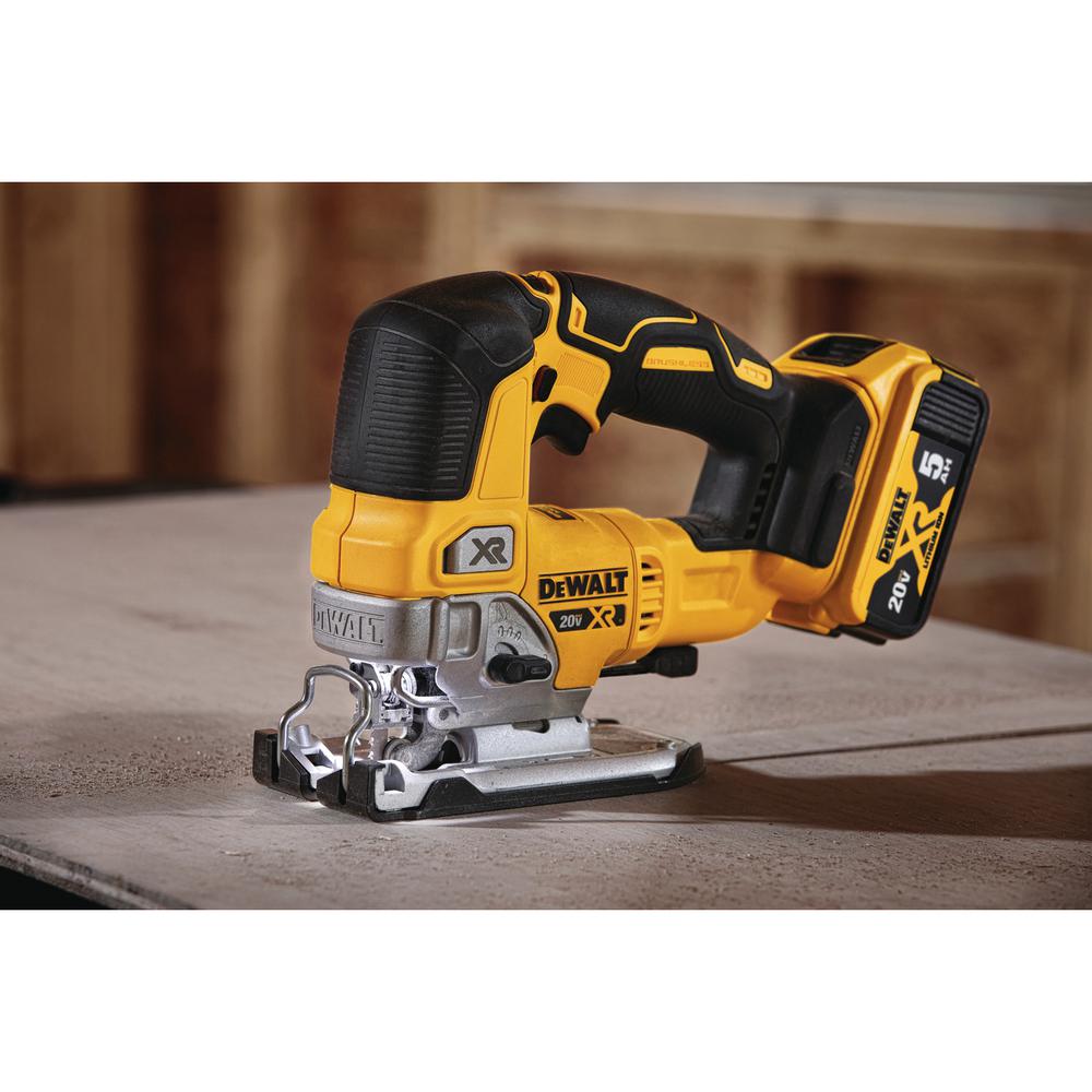 20-Volt MAX Lithium-Ion Cordless Brushless Jigsaw (Tool-Only) with 20-Volt MAX 3.0Ah Battery and Charger