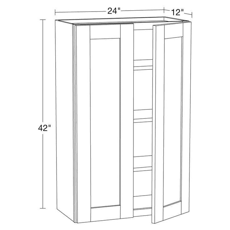 Home Decorators Collection Washington Vessel Blue Plywood Shaker Assembled Wall Kitchen Cabinet 3 Shelves Soft Close 24 in W x 12 in D x 42 in H