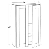 Home Decorators Collection Washington Vessel Blue Plywood Shaker Assembled Wall Kitchen Cabinet 3 Shelves Soft Close 24 in W x 12 in D x 42 in H