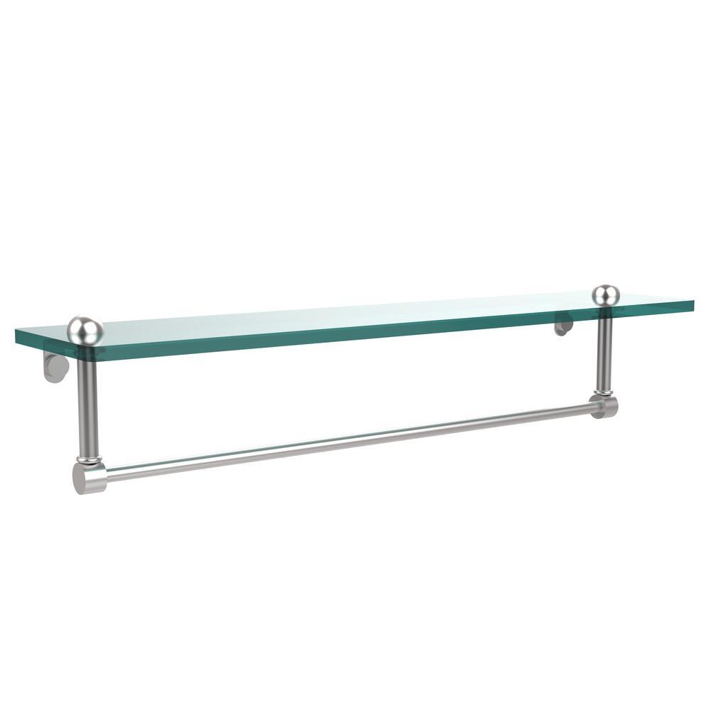 22 in. L  x 5 in. H  x 5 in. W Clear Glass Vanity Bathroom Shelf with Towel Bar in Antique Bronze - Super Arbor