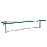 22 in. L  x 5 in. H  x 5 in. W Clear Glass Vanity Bathroom Shelf with Towel Bar in Antique Bronze - Super Arbor
