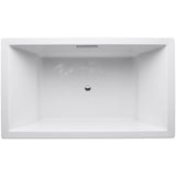 Underscore 6 ft. Rectangular Drop-in Center Drain Soaking Tub in White - Super Arbor