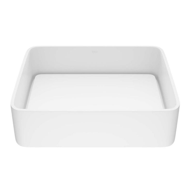 VIGO Jasmine Handmade Matte Stone Rectangle Vessel Bathroom Sink in Matte White