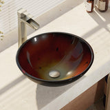Glass Vessel Sink in Crystal with R9-7007 Faucet and Pop-Up Drain in Chrome - Super Arbor