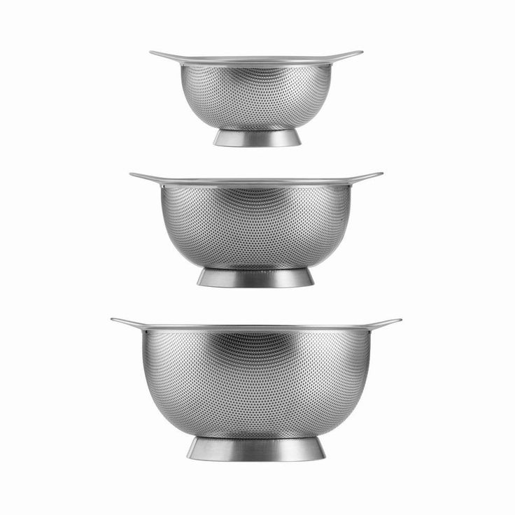 Gourmet Stainless Steel Colanders (3-Pack)