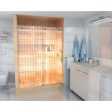 52 in. - 56 in. x 78 in. Frameless Sliding Shower Door in Matte Black with Handle - Super Arbor