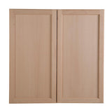 Easthaven Shaker Assembled 36x30x12 in. Frameless Wall Cabinet in Unfinished Beech - Super Arbor
