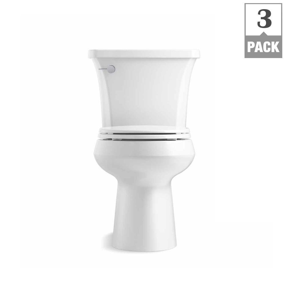 Highline Arc The Complete Solution 2-piece 1.28 GPF Single Flush Round-Front Toilet in White, Seat Included (3-Pack) - Super Arbor