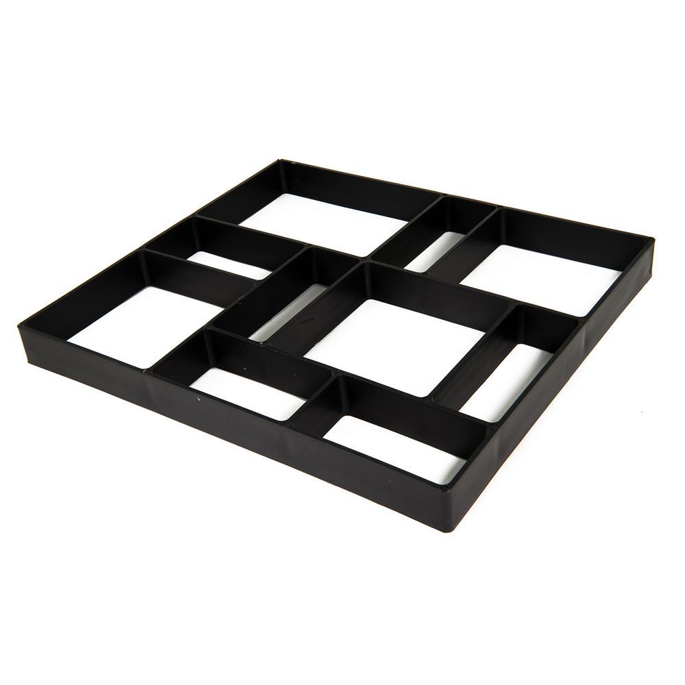 17 in. x 17 in. x 1.5 in. Black Plastic Mold Reusable Concrete Stepping Stone, DIY Paver Pathway Maker - Super Arbor