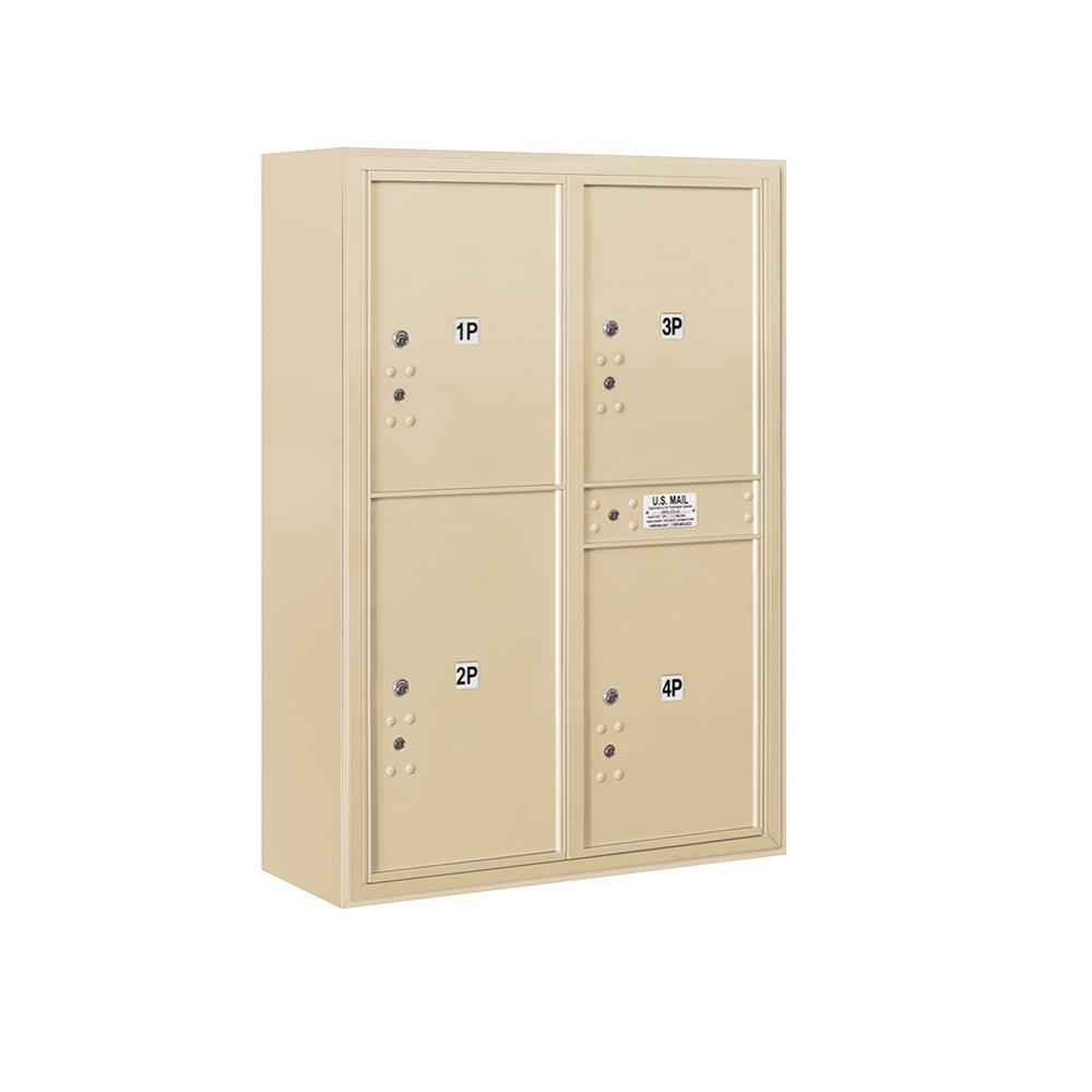 3800 Horizontal Series 4-Parcel Locker Surface Mount Mailbox - Super Arbor