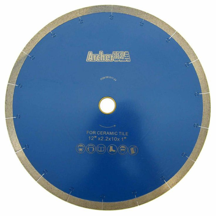 Archer USA 12 in. Continuous Rim Diamond Blade with J-Slot for Tile Cutting