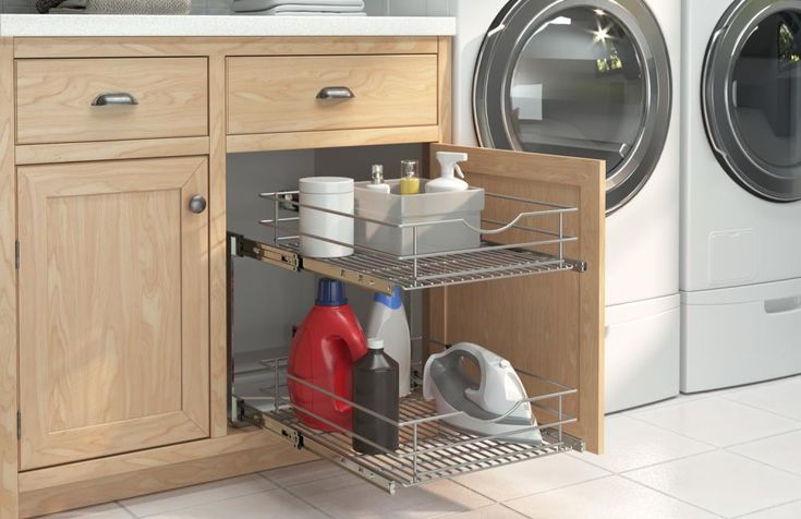 Simply Put 20.5-in W x 14.6875-in H 2-Tier Pull Out Metal Soft Close Baskets & Organizers