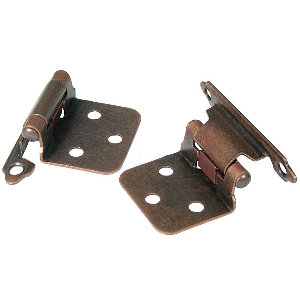 No Inset Antique Brass Self-Closing Hinge (1-Pair) - Super Arbor